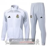 Set Completo Lunga Zip Giacca Real Madrid 2025 2026 Bianco I Grigio