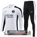 Paris Saint Germain Insieme Completo Bianco Nero Felpa Da Allenamento 2023-24