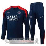 Set Completo Felpa Allenamento Formazione Paris Saint Germain 2025 2026 Blu Navy Rosso