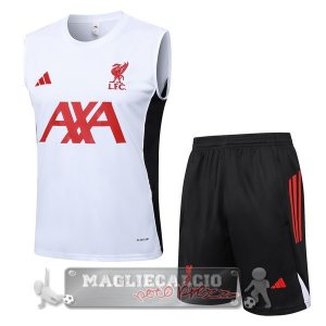 Set Completo Maglia Senza Maniche Formazione Liverpool 2025 2026 Bianco Rosso Nero