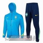 Set Completo Chaqueta Con Capucha Brasilee 2024 Blu Verde