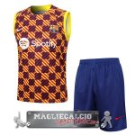 Formazione Senza Maniche Set Completo Barcelona 2023-24 Arancione Blu