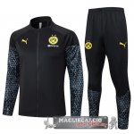 Set Completo Giacca Lunga Zip Borussia Dortmund 2023-24 Nero Grigio