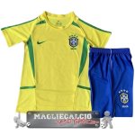 Brasile Retro Set Completo Bambino Maglia Calcio Home 2002