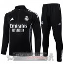 Set Completo Felpa Allenamento Formazione Real Madrid 2025 2026 Nero I Bianco