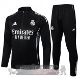 Set Completo Felpa Allenamento Formazione Real Madrid 2025 2026 Nero I Bianco