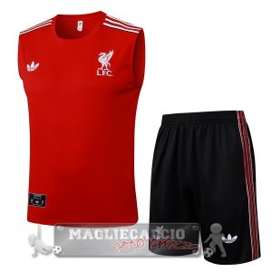 Set Completo Maglia Senza Maniche Formazione Liverpool 2025 2026 Rosso I Nero