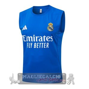 Maglia Formazione Senza Maniche Real Madrid 2025 2026 Blu Bianco