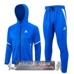 Adidas Set Completo Blu Bianco Giacca Felpa Cappuccio 2023