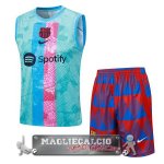 Formazione Senza Maniche Set Completo Barcelona 2023-24 Verde Rosa Rosso
