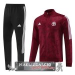 Set Completo Giacca Lunga Zip Bayern Monaco 2023-24 Nero Borgogna