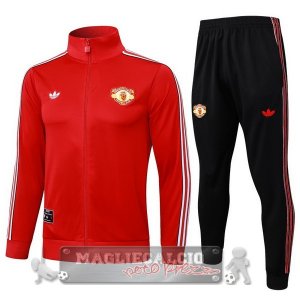 Set Completo Lunga Zip Giacca Manchester United 2025 2026 Rosso I Nero
