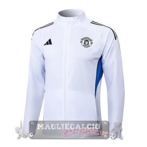 Lunga Zip Giacca Manchester United 2025 2026 Bianco Blu