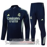 Set Completo Felpa Allenamento Formazione Bambino Real Madrid 2025 2026 Blu Navy