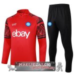 Felpa Da Allenamento Set Completo Napoli 2023-24 Rosso Nero