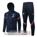 Paris Saint Germain Insieme Completo blu I rosso Giacca Felpa Cappuccio 2021-22