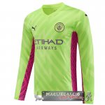 Tailandia Portiere Manica Lunga Maglia Calcio Manchester City 2023-24 Giallo Verde