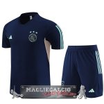Ajax Formazione Set Completo Maglia Calcio 2023-24 Blu Navy I Rosa