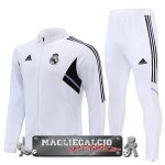 Real Madrid Set Completo Bambino Bianco Giacca Lunga Zip 2022-23