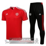 Manchester United rosso nero Maglia Set Completo POLO 2021-22