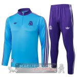Set Completo Felpa Allenamento Formazione Bambino Real Madrid 2025 2026 Blu Purpureo