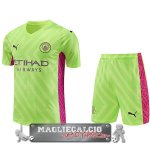 Thailandia Portiere Maglia Calcio Set Completo Uomo Manchester City 2023-24 Giallo