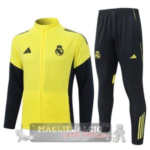 Set Completo Lunga Zip Giacca Real Madrid 2025 2026 Giallo Nero