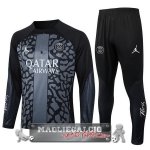 Felpa Da Allenamento Set Completo Paris Saint Germain 2023-24 Grigio I Nero