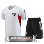 Sao Paulo Formazione Set Completo Maglia Calcio 2023-24 Bianco I Rojo Negro
