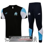 Marseille Formazione Set Completo Maglia Calcio 2021-22 Blu Navy Bianco