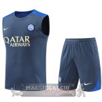 Formazione Senza Maniche Set Completo Inter Milan 2024 2025 Grigio I Blu