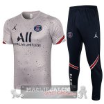 Paris Saint Germain Formazione Set Completo Maglia Calcio 2021-22 grigio I nero