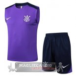 Set Completo Maglia Senza Maniche Formazione Corinthians Paulista 2025 2026 Purpureo Nero
