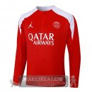 Felpa Allenamento Formazione Paris Saint Germain 2025 2026 Rosso Bianco