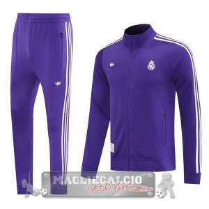 Set Completo Lunga Zip Giacca Real Madrid 2025 2026 Purpureo