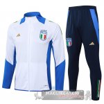Set Completo Set Completo Lunga Zip Giacca Italia 2024 Bianco Blu Navy