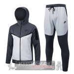 Nike Set Completo Grigio Navy Giacca Felpa Cappuccio 2022-23