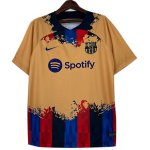 Tailandia Speciale Maglia Calcio Barcellona 2023-24 Giallo