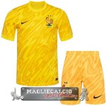 Francia Set Completo Bambino Maglia Calcio Portero 2024 Amarillo
