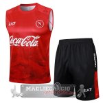 Formazione Sin Mangas Set Completo Napoli 2024 2025 Rosso Bianco Nero