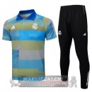 Real Madrid Blu Giallo Nero Maglia POLO Set Completo 2025 2026