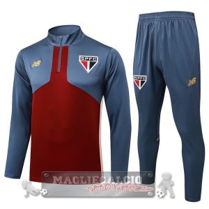 Set Completo Felpa Allenamento Formazione Sao Paulo 2025 2026 Grigio Rosso