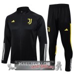 Set Completo Ropa Deportiva Con Cremallera Larga Bambino Juventus 2023-24 Nero Bianco Giallo