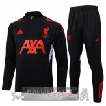 Set Completo Felpa Allenamento Formazione Liverpool 2025 2026 Nero Rosso