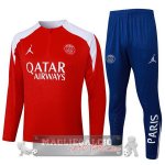 Set Completo Felpa Allenamento Formazione Paris Saint Germain 2025 2026 Rosso Bianco Blu