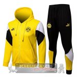 Borussia Dortmund Insieme Completo Giallo Nero Giacca Con Capucha 2021-22