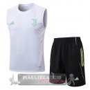 Set Completo Maglia Formazione Senza Maniche Juventus 2025 2026 Bianco Rosa Nero