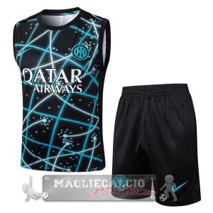 Set Completo Maglia Formazione Senza Maniche Inter Milan 2025 2026 Verde I Nero