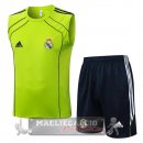 Set Completo Maglia Senza Maniche Formazione Real Madrid 2025 2026 Verde Nero