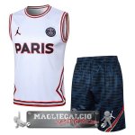 Formazione Senza Maniche Set Completo Paris Saint Germain 2023-24 Bianco Rosso